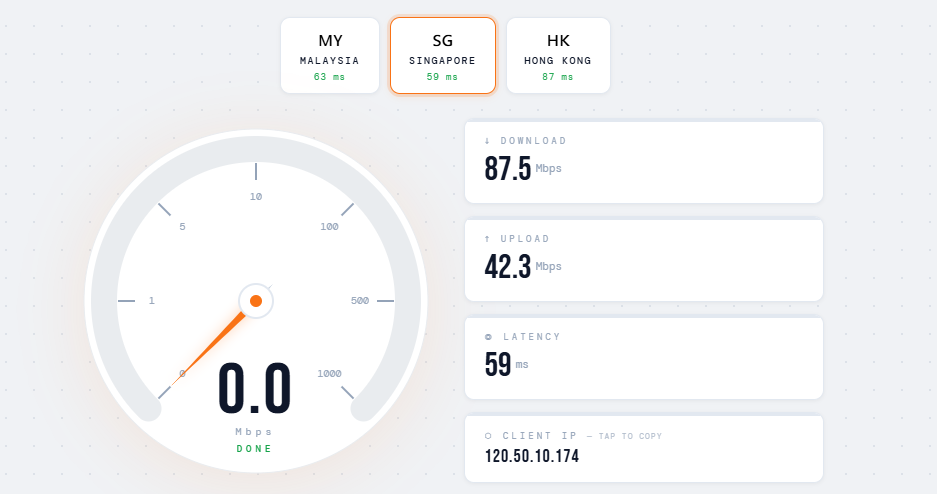 The Internet configuration has been updated to use both the primary and secondary 50 Mbps lines.